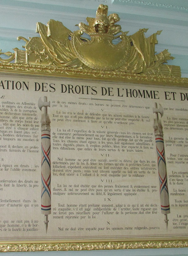 Panneau : déclaration des droits de l'Homme et du citoyen