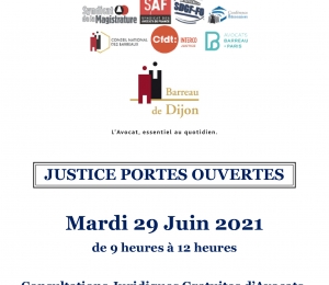 JOURNEE NATIONALE "JUSTICE PORTES  OUVERTES" 29.6.2021